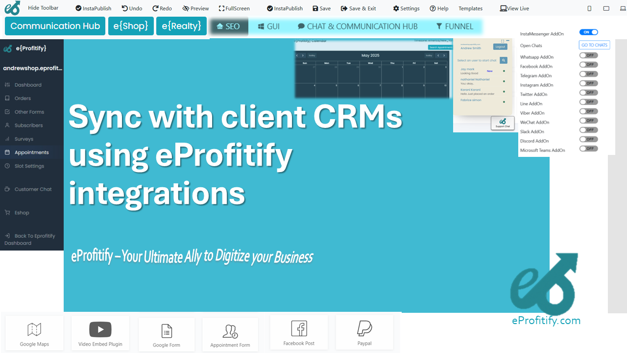 Sync with client CRMs using eProfitify integrations